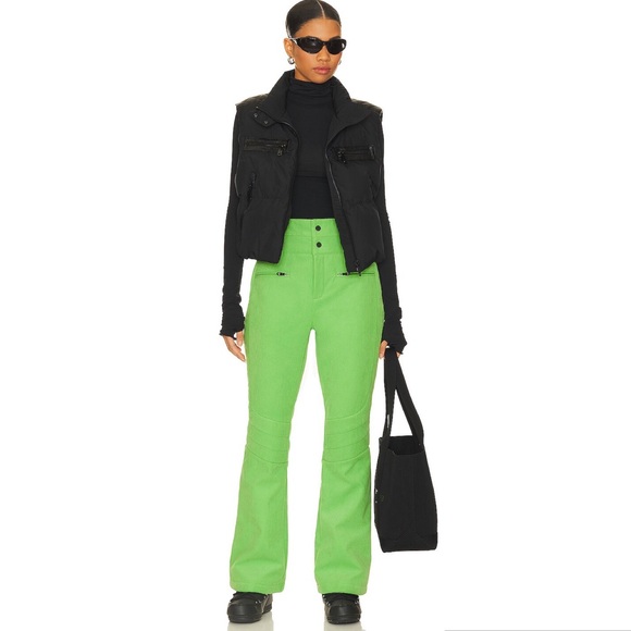 Perfect Moment Aurora flare corduroy high waisted ski pants in pear green - Picture 1 of 6